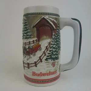 Vintage Budweiser Limited Edition Holiday Stein Ceramarte Christmas Beer Mug - Picture 1 of 7