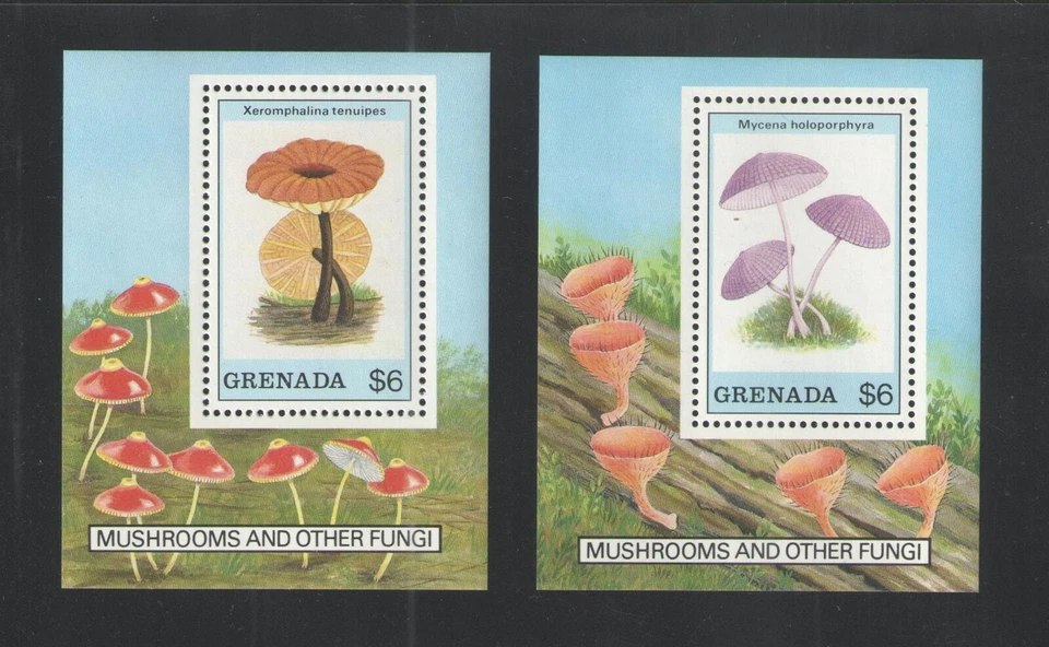 1989 GRENADA Scott # 1752-53 { MUSHROOMS } 2 DIFF SOUVENIR SHEET MNH - Image 1 of 1
