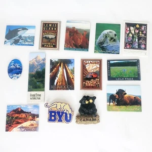 Assorted Travel Souvenir Magnets Canada Yellowstone Pacific Northwest Lot of 14 - Picture 1 of 7