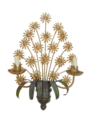 Lámpara de pared italiana XXL Mid Century Tole dorada Hans Kogl St. Foto 1 de 4