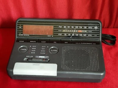 Reloj despertador temporizador radio AM/FM vintage GE Nite Lite con repetición 7-4654A B20 Foto 1 de 3