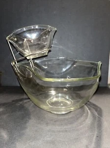 Vintage 1960s Indiana Glass Company Mid Century Chip & Dip Glass Serving Bowls - Picture 1 of 5