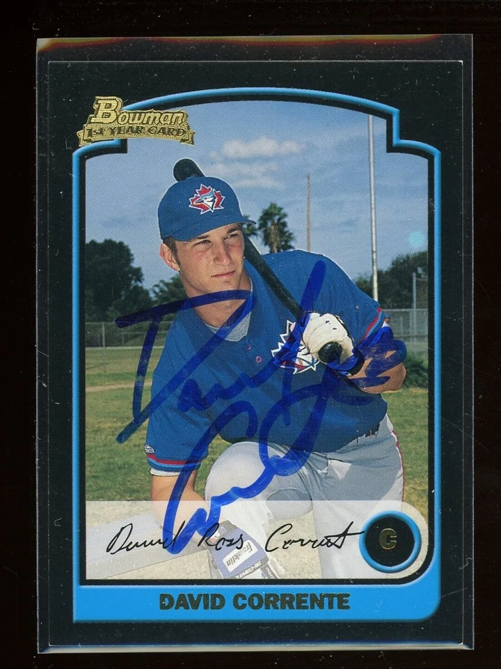 2003 Bowman DAVID CORRENTE Signed Card autograph auto BLUE JAYS CANADA - Image 1 of 1