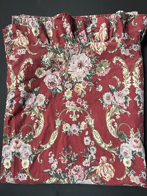 RARE! RALPH LAUREN *Danielle RED Floral FULL FLAT SHEET Marseille FLOWERS - Image 1 of 4