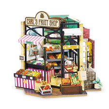 Robotime DIY Miniature House Happy Corner Carls Fruit Shop 3d Model Kit