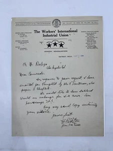 Sindicato Industrial Internacional de Trabajadores 1916 H. Richter Lote de Cartas RARO IWW Trabajo - Imagen 1 de 9