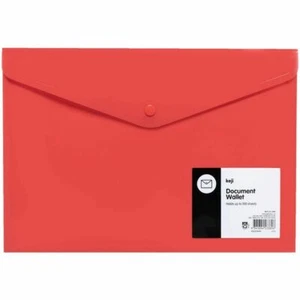4 packs Keji A4 Button Document Wallet Red - Picture 1 of 3