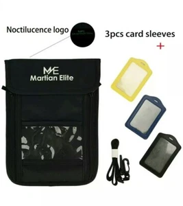 Neck Wallet Travel Pouch & Passport Holder RFID Blocking + 3 Card Sleeves … - Picture 1 of 4