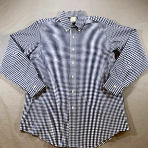 VTG Brooks Brothers MILANO OCBD Shirt 16 - 33 Blue Button Down USA Supima Cotton - Picture 1 of 7