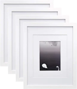 Egofine 11x14 Picture Frames Made of Solid Wood 4 PCS White Plexiglass - for Tab - Picture 1 of 9