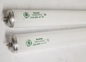 2 GE ECOLUX F20T12/CW/ECO 20W 24" T12 4100K Fluorescent Cool White Light Bulbs - Picture 1 of 4