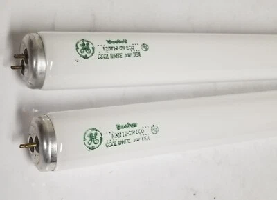 2 GE ECOLUX F20T12/CW/ECO 20W 24" T12 4100K Fluorescent Cool White Light Bulbs - Image 1 of 4