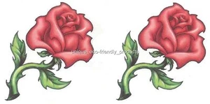 ¡LOTE DE 2 ROSAS ROJAS TRIBALES ¡Impresionantes! Tatuaje Temporal MUY SEXY VER DESCRIPCIÓN TALLA - Imagen 1 de 1