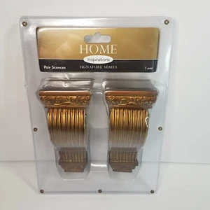 Home Inspirations Wall Curtain Rod Sconce Holders Brackets Resin New Set of 2 - Picture 1 of 8