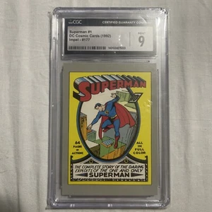 1992 DC COMICS CARD SUPERMAN SERIES 1 CARD # 177 GRADED CGC Mint 9 - Picture 1 of 2