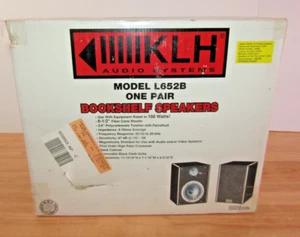 NEW KLH Model L652B Bookshelf Speakers Black 8 Ohms 5-100 Watts 80-20,000 Hz - Picture 1 of 12