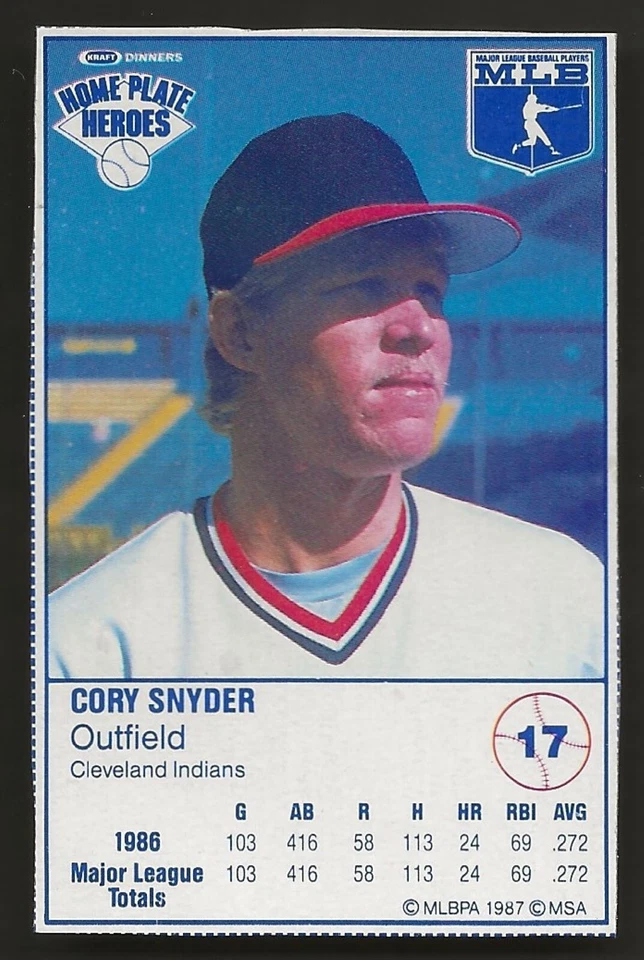 1987 Kraft Dinners #17 Cory Snyder - Image 1 of 1