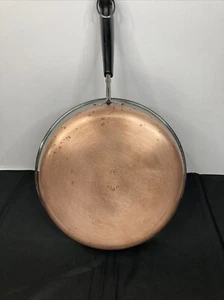 Vintage Revere Ware 1801 10" Skillet With Lid Copper Clad Bottom Rome NY USA - Picture 1 of 11