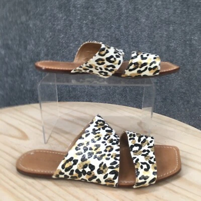 Sandalias Saks Fifth Avenue para mujer 7,5 M estampado de leopardo planas deslizables multicolor Foto 1 de 4