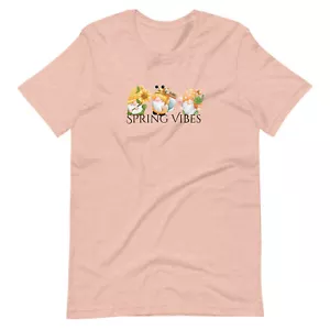 Spring Vibes Women's Crew Neck Short Sleeve Shirt - Picture 1 of 14