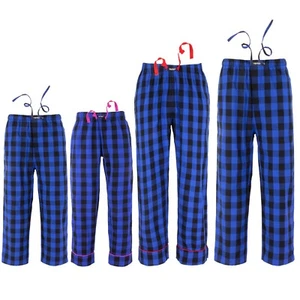 Ritzy Family (Men/Women/Girls/Boys) Pajama Pants 100% Cotton Woven - B & B Check - Picture 1 of 38