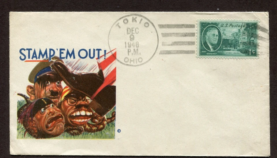 UNITED STATES 1948 COVER WITH ANTI-NAZI CACHET, CANC. "TOKYO/OHIO" UNADDRESSED - Image 1 of 1