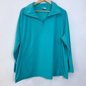 Columbia Cuarto Cremallera Ligera Polar Pullover Sudadera Mujer 2X Turquesa - Imagen 1 de 7