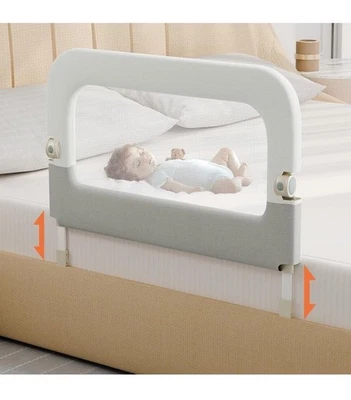 Riel protector de cama para niños pequeños - 32 pulgadas plegable y altura ajustable cama de bebé Foto 1 de 4