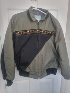 Vtg 90s Canyon Guide Outfitters  Gray/Black Aztec SouthWestern Med Jacket USA - Picture 1 of 11