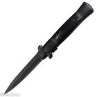 BLACK Stiletto Blade Michael Corleone Assisted Open Opening Assisted FAST