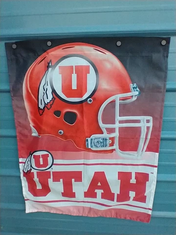 UNIVERSITY OF UTAH Utes Football Helmet, vertical hang, cloth, BANNER FLAG Cover