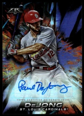 2018 Topps Fire Autograph Purple Paul DeJong - Auto 35/50 St. Louis Cardinals - Image 1 of 2