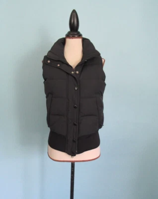 Talla: XS BANANA REPUBLIC Chaleco Hinchado Negro Corto Cremallera Cuello con Capucha Mujer Foto 1 de 4