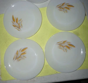 Set 4 Piatti Vintage Ancoraggio Hocking Vetro Fire King Grano 10" Bellezza! - Foto 1 di 6