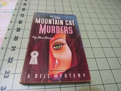 THE MOUNTAIN CAT MURDERS BY REX STOUT     DELL MAPBACK PULP CRIME CLASSIC PB - Image 1 of 3
