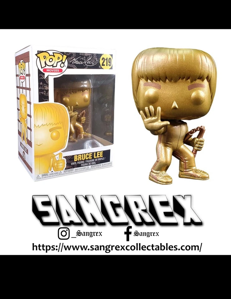 Bruce Lee (Oro) 219 ~ Vinilo Funko Pop ~ Películas ~ Pegatina Exclusiva Cebo Foto 1 de 1