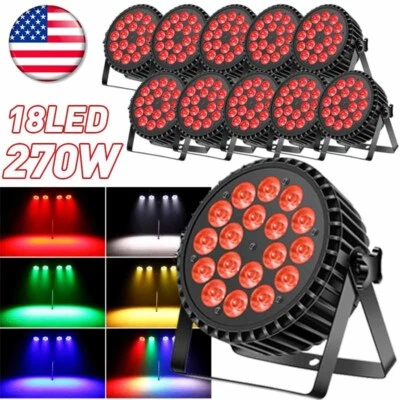 270W 18LED PAR Light Stage Light RGBW DMX512 Beam Disco KTV Club Party Linghting - Image 1 of 4