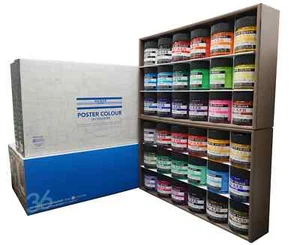NICKER Watercolor Paint Poster Color 36 Color Set 40ml PC40ML36N NEW - Picture 1 of 7