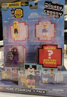 Paquete de cuatro mini estatuillas Crossy Road Disney serie 1 con figura misteriosa nuevas en caja Foto 1 de 4