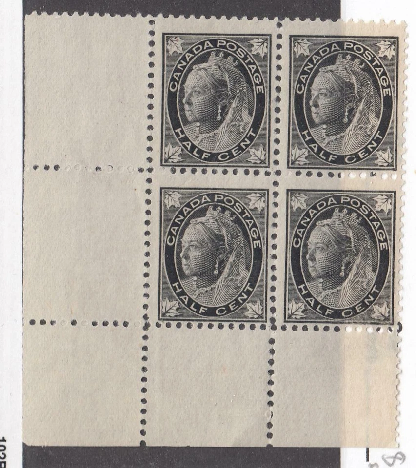 CANADÁ (MK1223) # 66 VF-MNH SM PERF SEP 1/2 cts QV BLOQUE DE 4/BLACK CAT $240 Foto 1 de 1