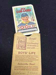 Tarjeta de membresía y sobre 1938 - vintage de los Boy Scouts of America BSA - Imagen 1 de 4