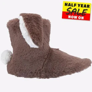 Divaz Flopsy Kids Strick Kinder Kuschelige Komfort Slipper Booties Braun - Bild 1 von 4