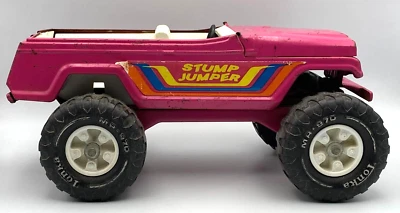 Vintage Tonka Pink Jeepster Stump Jumper Jeep #49250 Pressed Steel No Top USA - Image 1 of 4