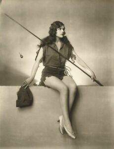 Alfred Cheney Johnston - Naomi Johnson Fishing Pole (1925) - 17" x 22" Art Print