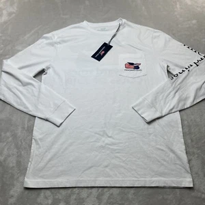 Vineyard Vines Shirt Herren Small S weiß Class of 2019 Wal Logo Rundhals - Bild 1 von 13