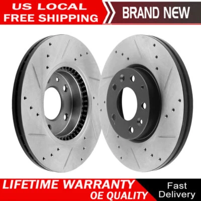 Front Drilled Brake Rotors for 2006-2012 2013 Mazda 6 Mercury Milan Ford Fusion - Image 1 of 4