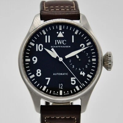 IWC Big Pilot Steel 46mm Black IW501001 7 Days Power Reserve Leather Automatic - Image 1 of 4