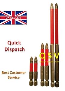 6 PZ2 POZI Philips Electric Screw Driver Drill Bit Bits Set 2x50 2x75 2x150. - Picture 1 of 1