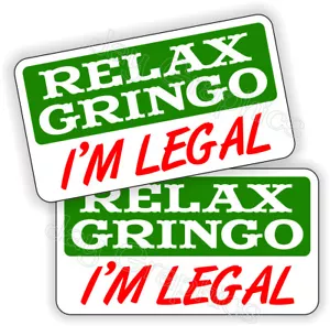 Paar - lustige mexikanische Schutzhut-Aufkleber | Relax Gringo Im Legal Sicherheitsaufkleber MX - Bild 1 von 1