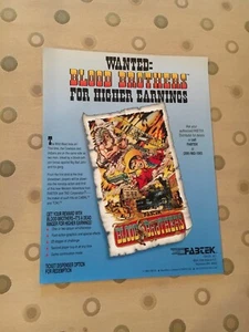 Fabtek Blood Brothers Video Arcade Game Flyer, 1990 NOS - Picture 1 of 1